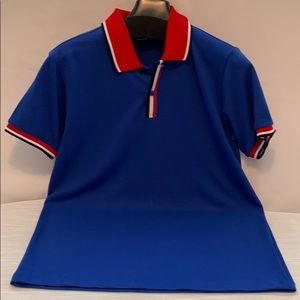 New TWOROY Blue with red collar Polo Shirt